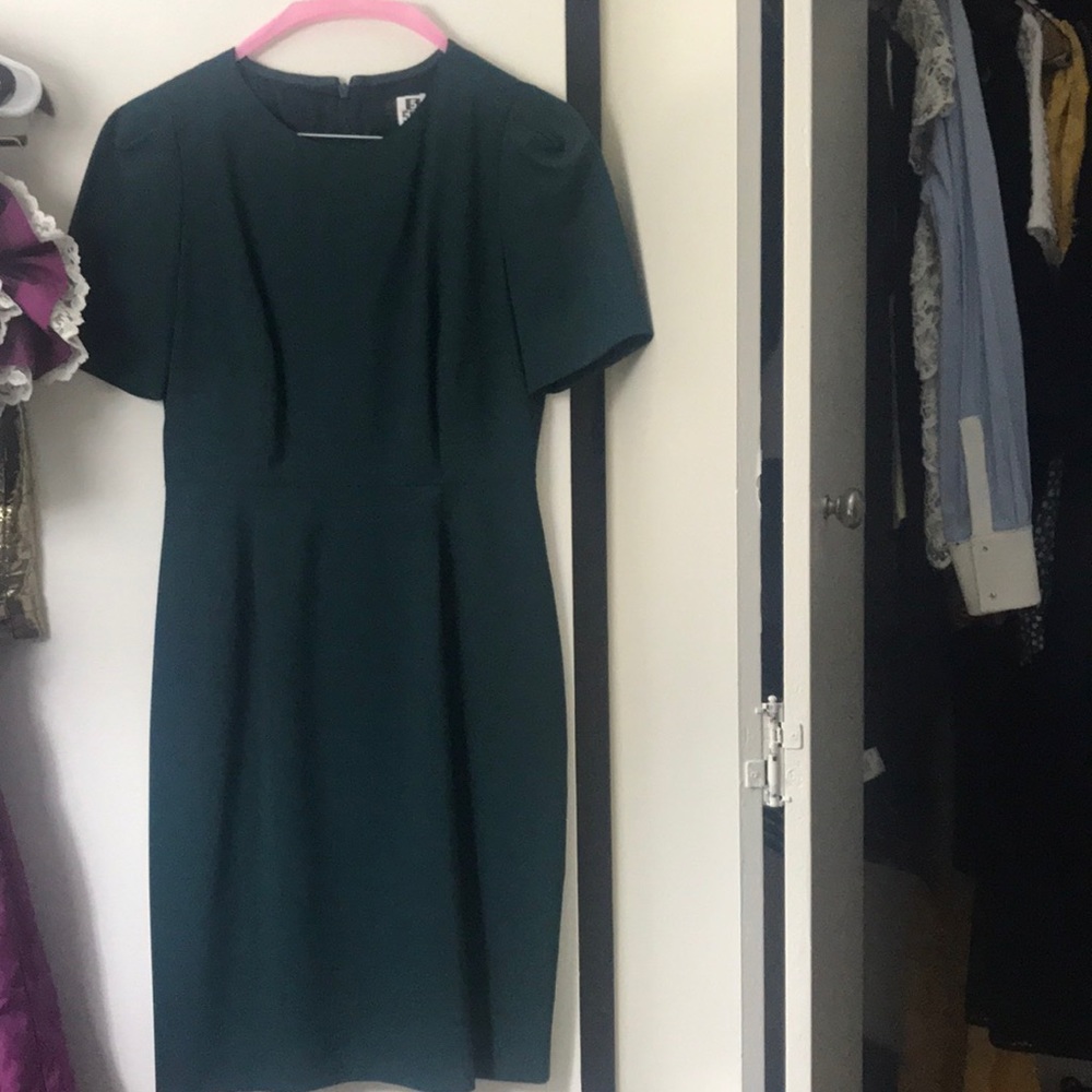 JCREW MIDI FOREST GREEN DRESS